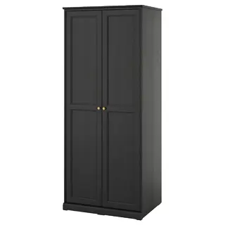 FÅGELFJÄLLET wardrobe with 2 doors, black oak effect, 82x60x194 cm