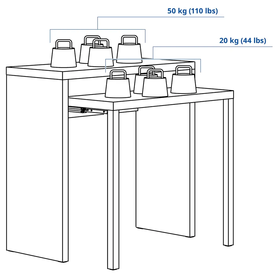 LÄNGDHOPP / ÖRFJÄLL Desk and chair, white/light grey