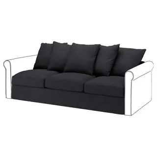 GRÖNLID cover for 3-seat section, Hillared anthracite