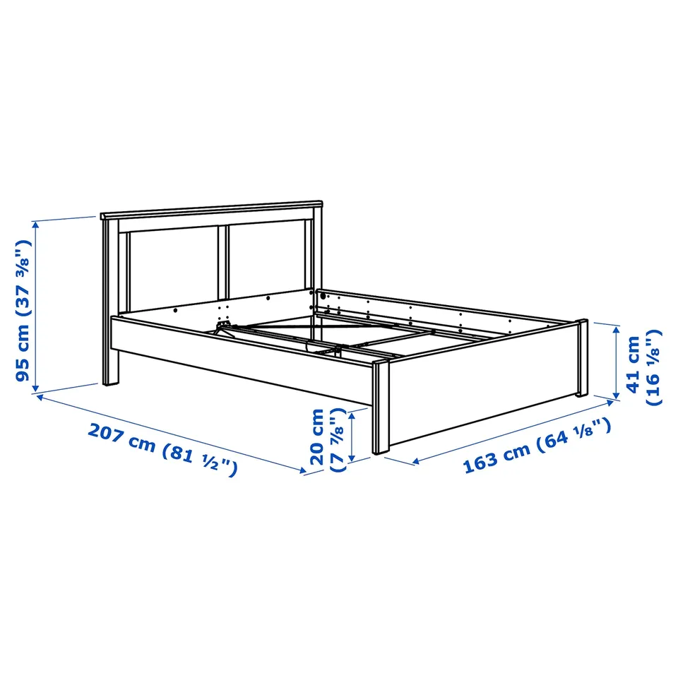 Illustration with measurements for the product: SONGESAND.
