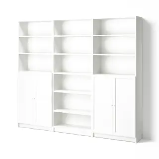 BILLY / OXBERG bookcase combination with doors, white, 240x30x202 cm