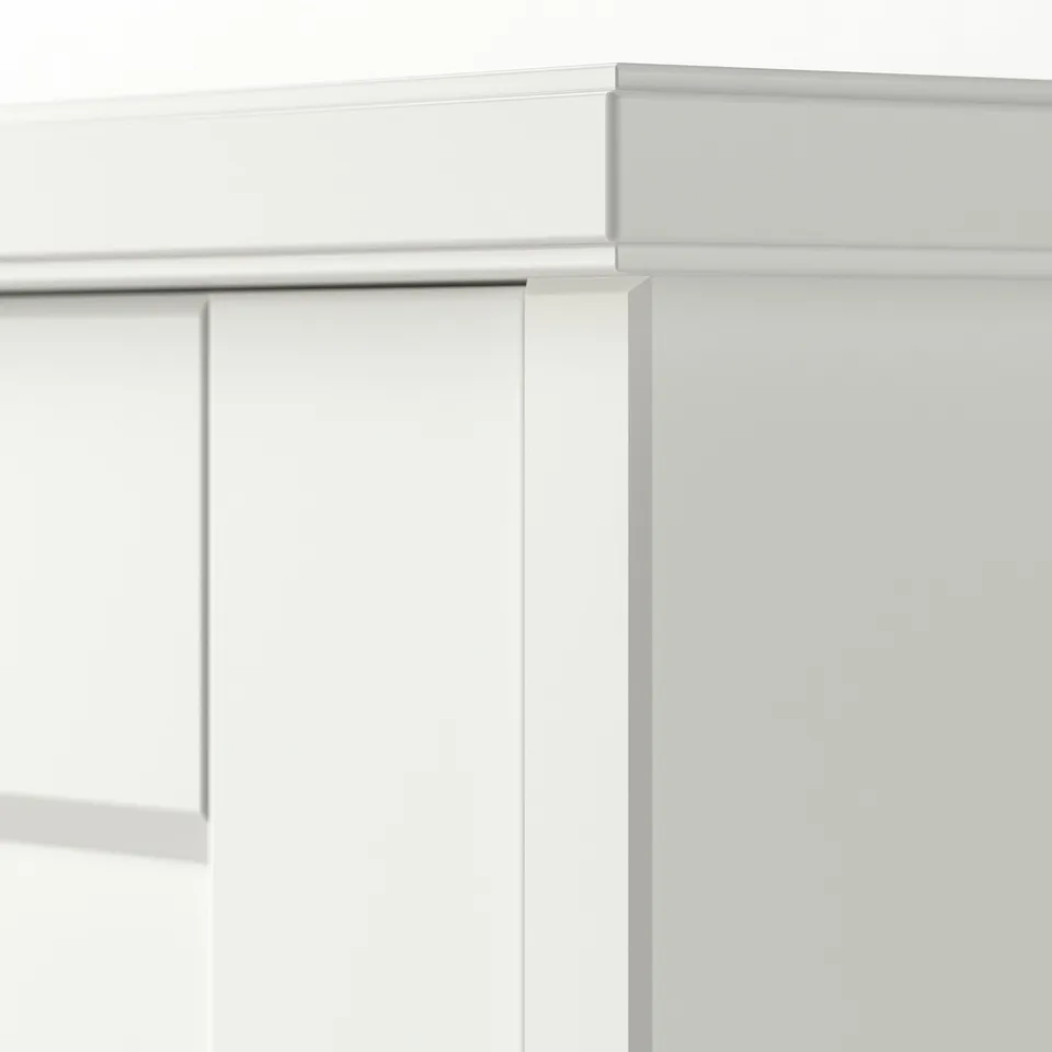 White IDANÄS desk showcasing smooth edges and clean lines, highlighting high-quality craftsmanship and modern design.