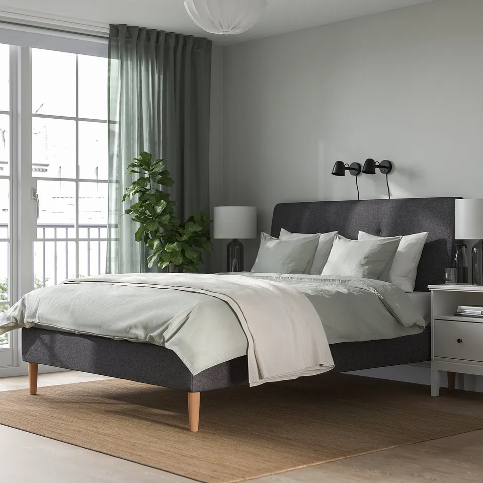 part: IDANÄS upholstered bed frame