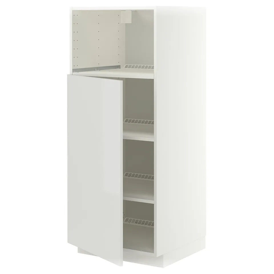 METOD High cabinet f built-in appliances, white/Ringhult light grey, 60x60x140 cm