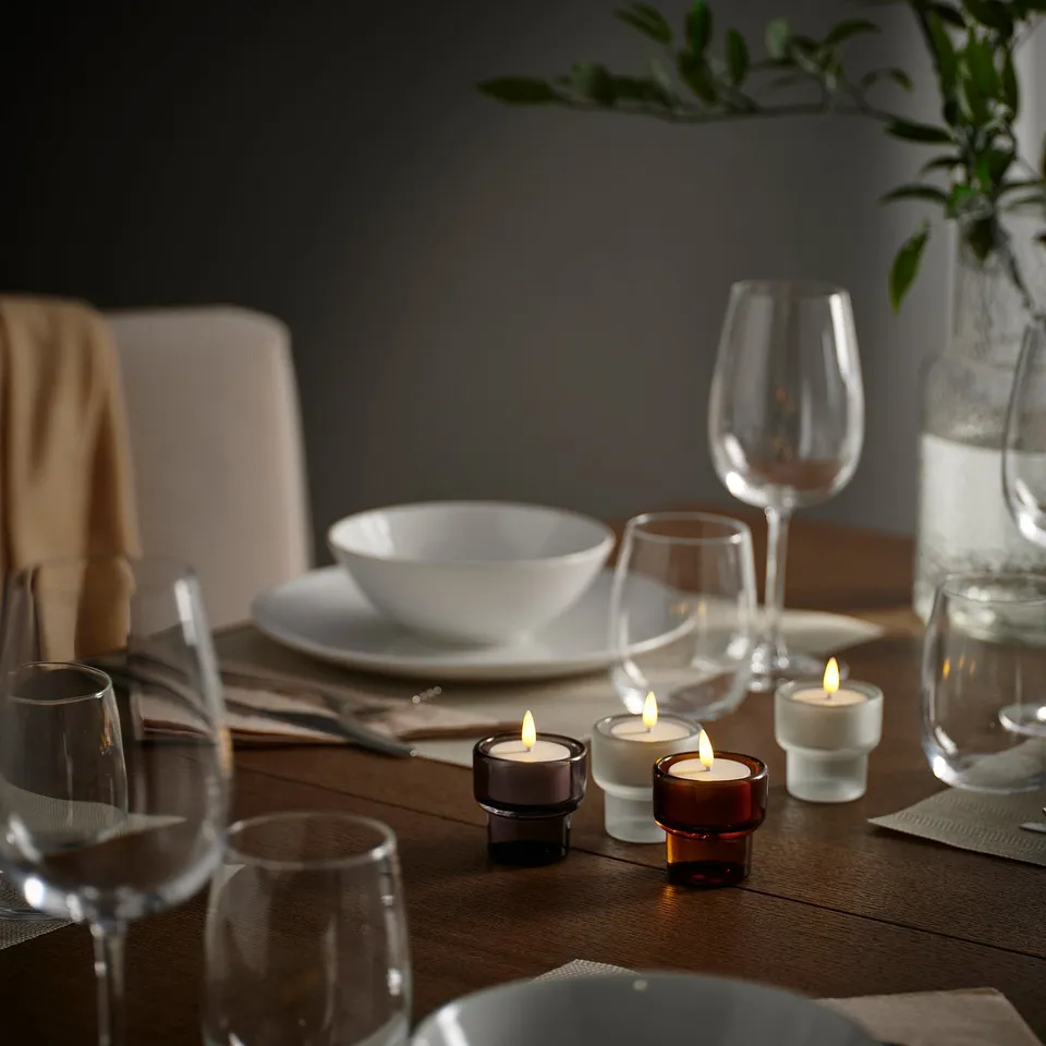 SKATGÅS LED tealight kit, with charging tray white