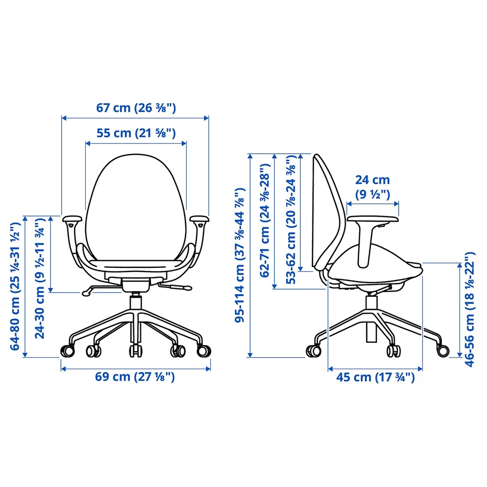 part: HATTEFJÄLL office chair with armrests