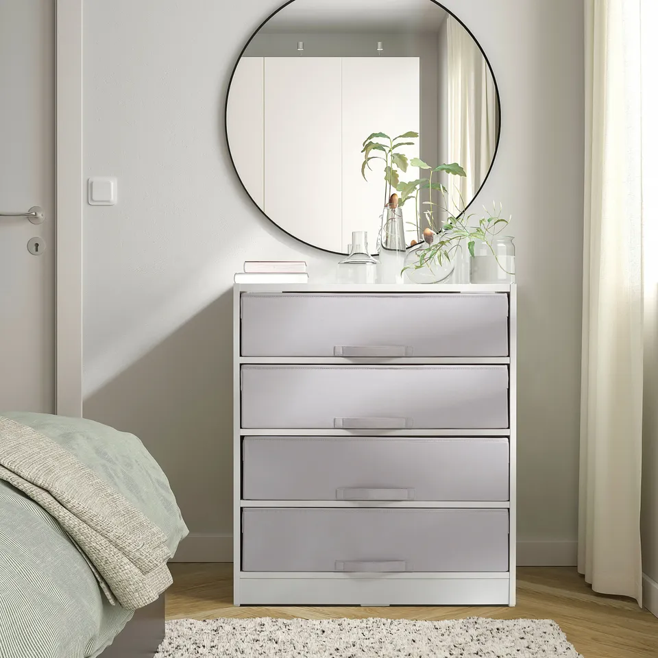 part: BRUKSVARA storage unit with 4 boxes
