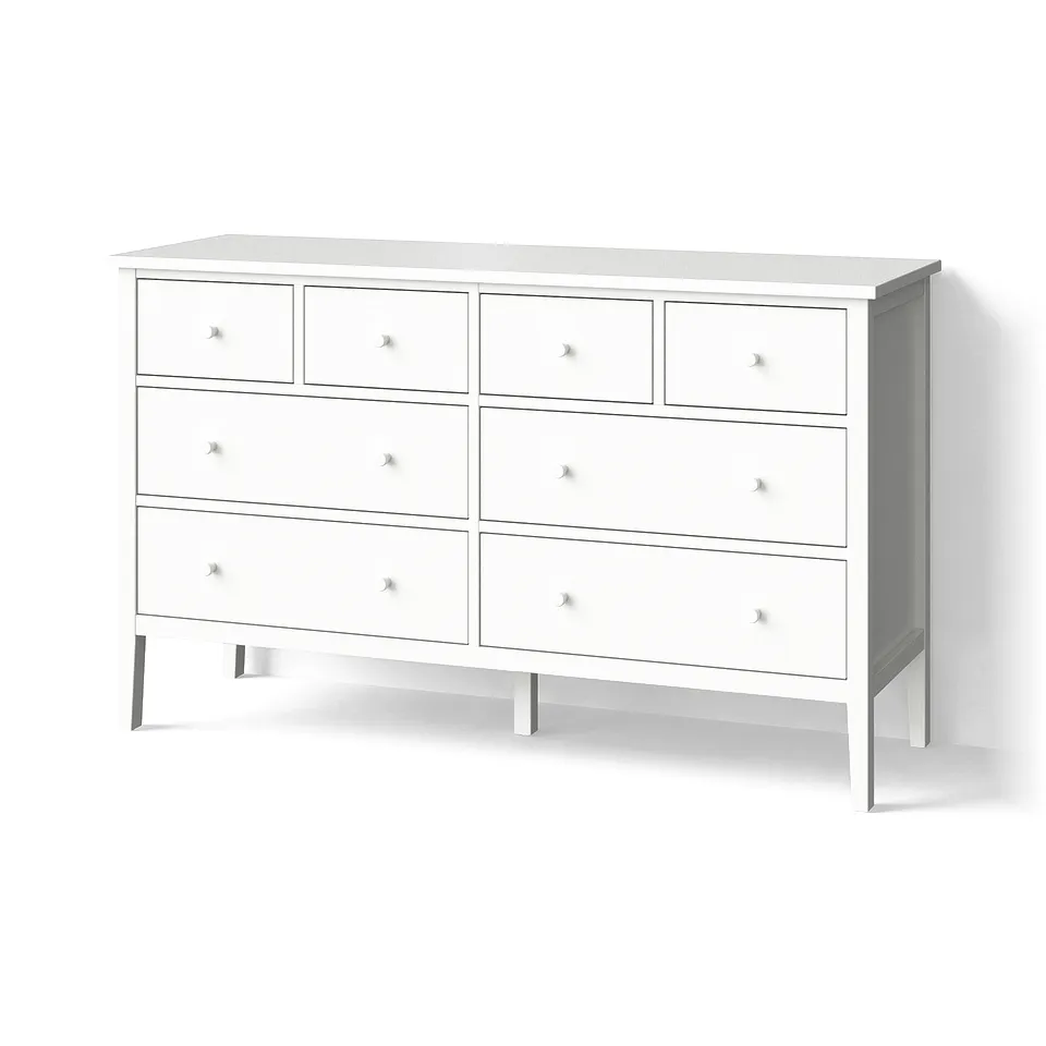 GULLABERG Chest of 8 drawers, white/anchor/unlock-function, 168x48x100 cm
