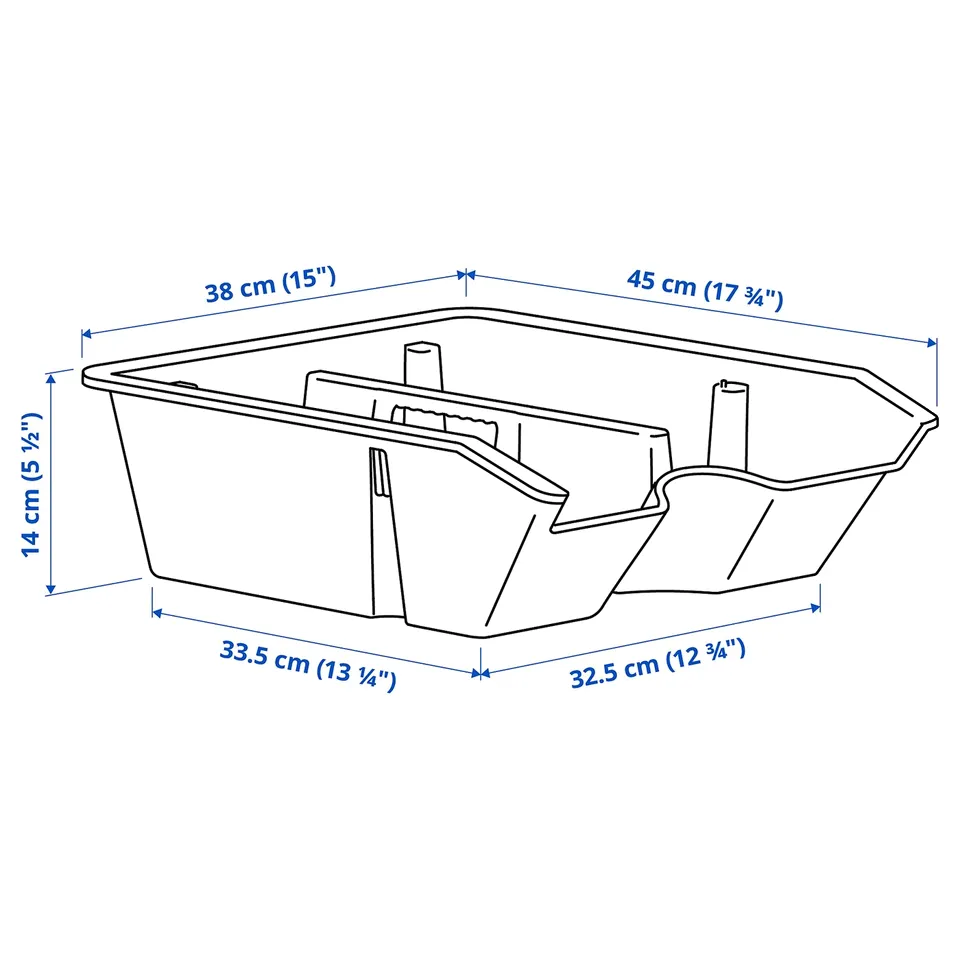 Illustration with measurements for the product: SORTERA.