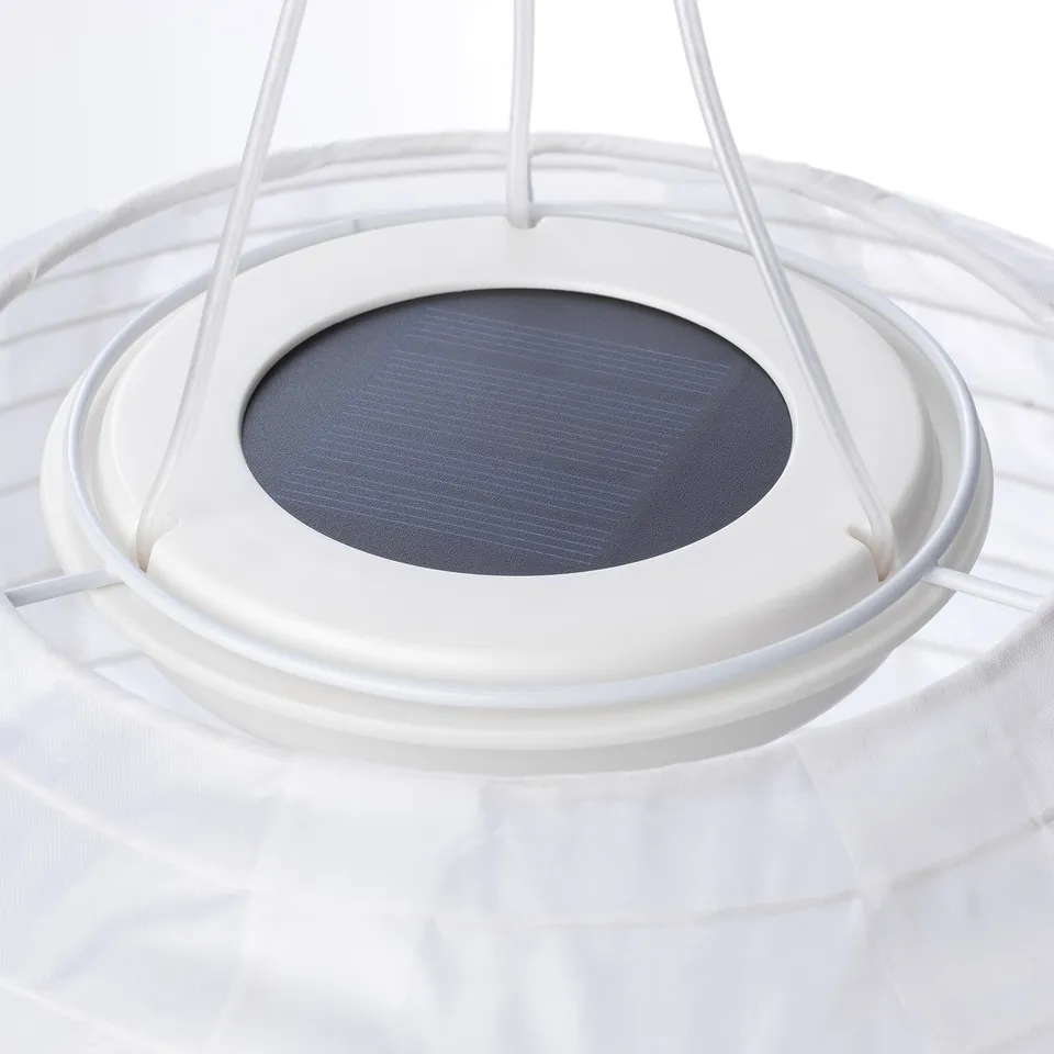 Modern hanging lamp with sleek design, featuring a sun-powered light source for eco-friendly illumination.