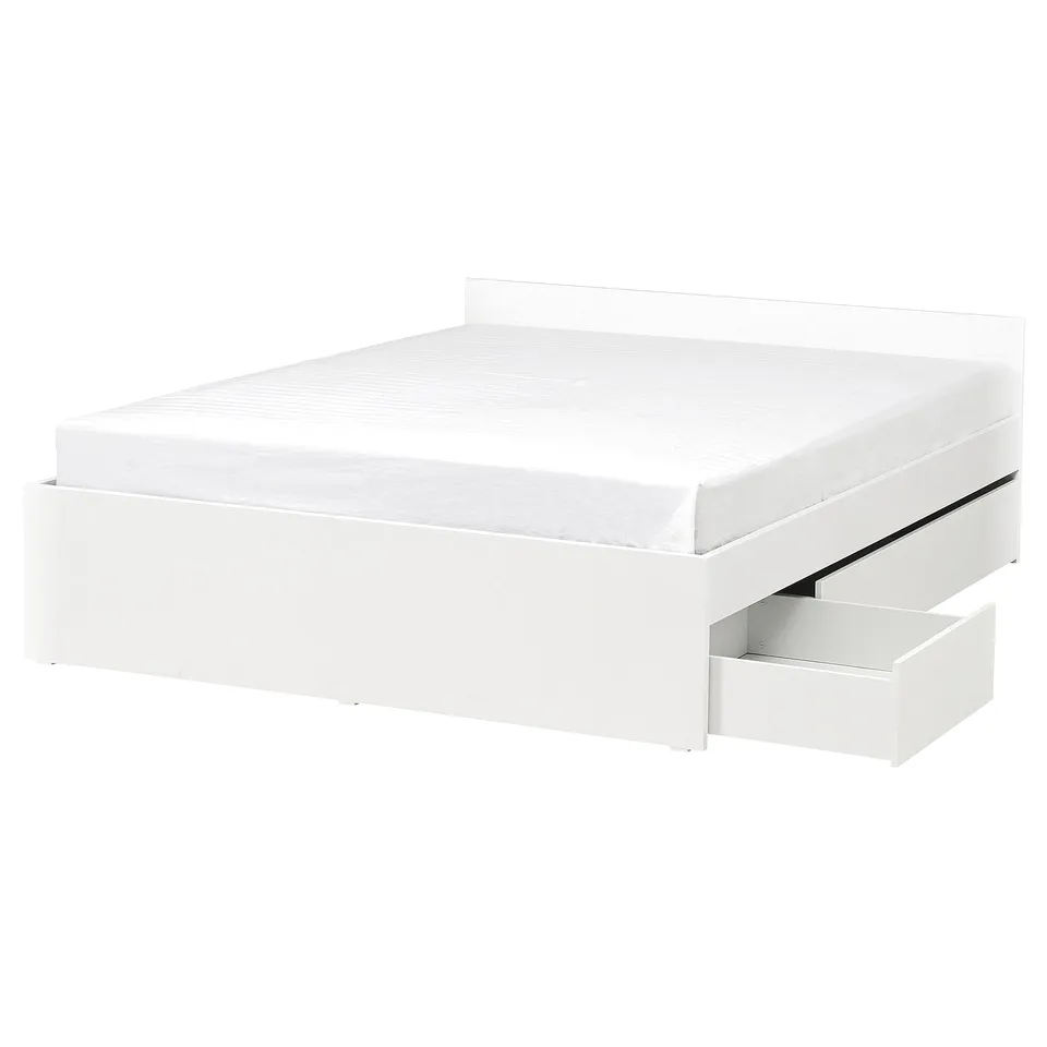 part: VIHALS bed frame with 2 storage boxes