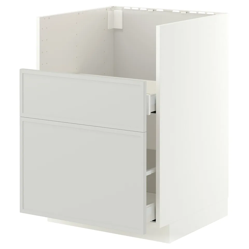 METOD / MAXIMERA Base cab f TALLSJÖN sink, white/Aspudden light grey, 60x60 cm