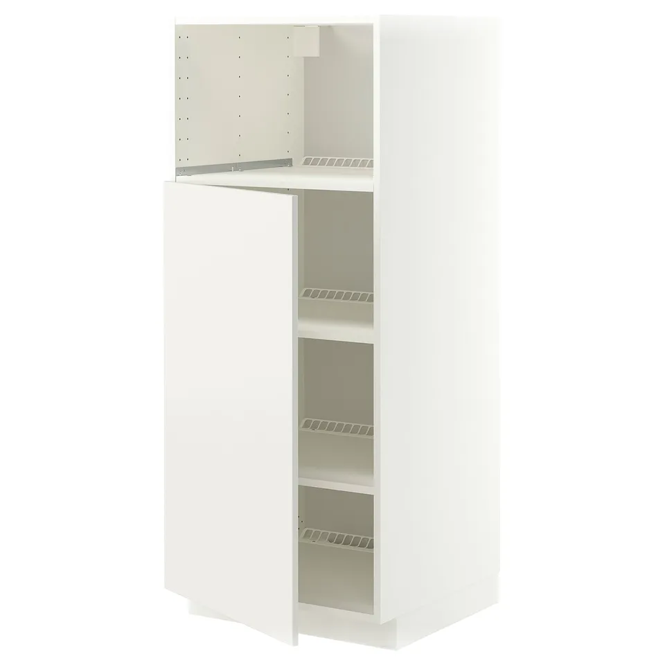 METOD High cabinet f built-in appliances, white/Veddinge white, 60x60x140 cm
