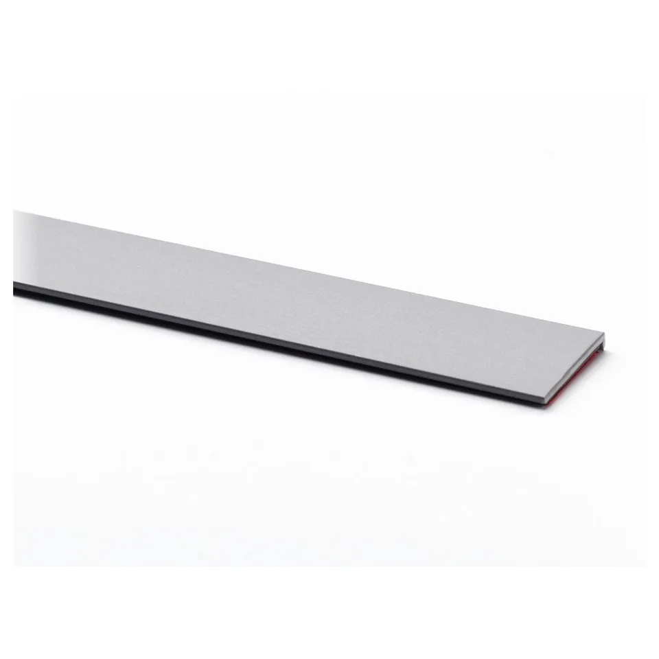 Silver line on white.