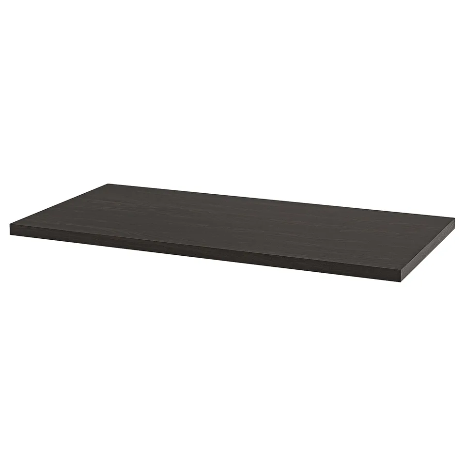 LAGKAPTEN: black rectangular table top, fibreboard with honeycomb paper filling, sleek design.