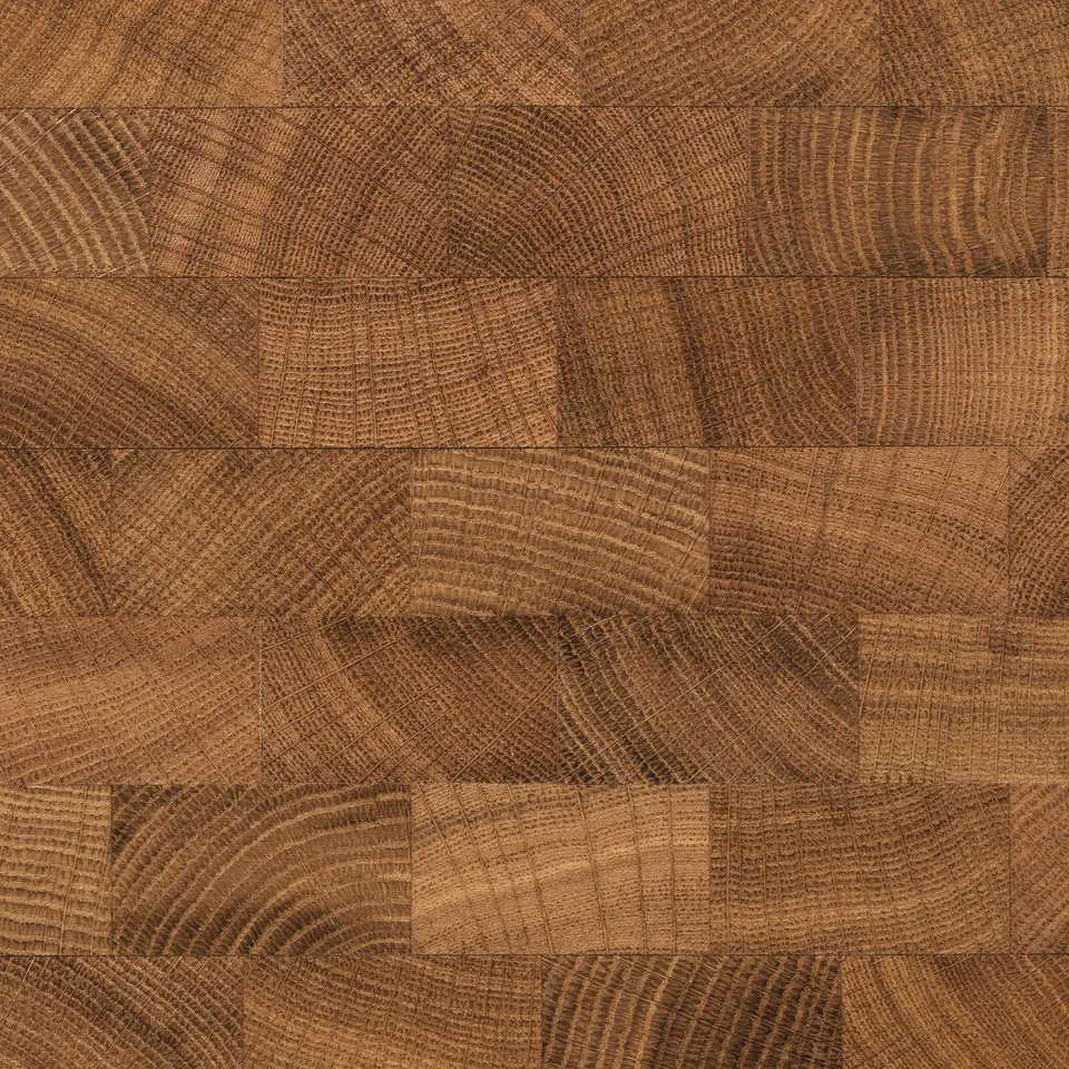Wooden worktop, end-grain oak pattern, pre-oiled, high-quality, durable & rustic design.