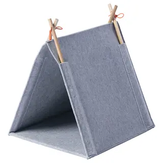 UTSÅDD cat house, grey/felt, Width 36 x Depth 40 x Height 43 cm