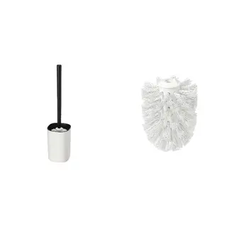 STORAVAN/TRONNAN set: toilet brush + replacement brush, white/black + white, Height 37 cm