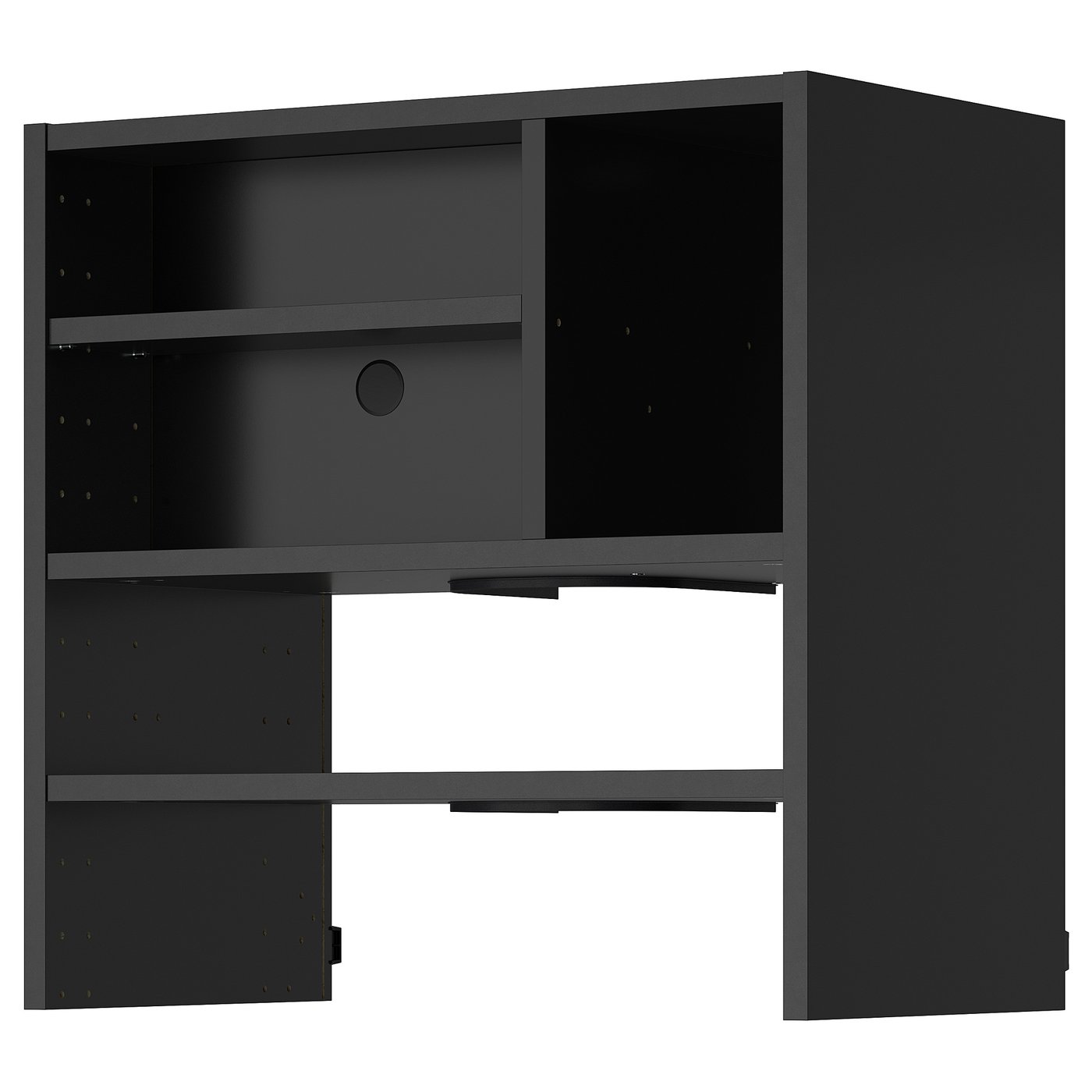 METOD wall cabinet f b-in extractor hood, black-grey, 60x37x60 cm