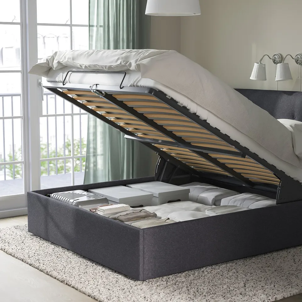 part: IDANÄS upholstered ottoman bed
