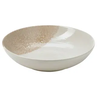 KRUSTISTEL deep plate, patterned/light beige, 19 cm