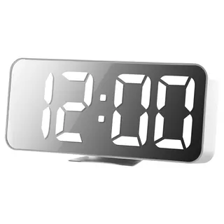 NOLLNING clock/thermometer/alarm, white, Depth 3 x Height 8 x Width 17.5 cm
