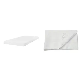 ÄNGSKORN/ÅKLABBEN set: natural latex mattress + mattress protector, medium firm white, Length 200 x Width 90 cm