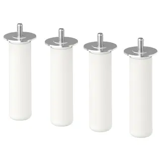 LÄTTHET leg, white/metal, Height 11 cm