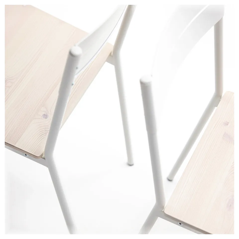 BUSLÄTT Chair, white/pine