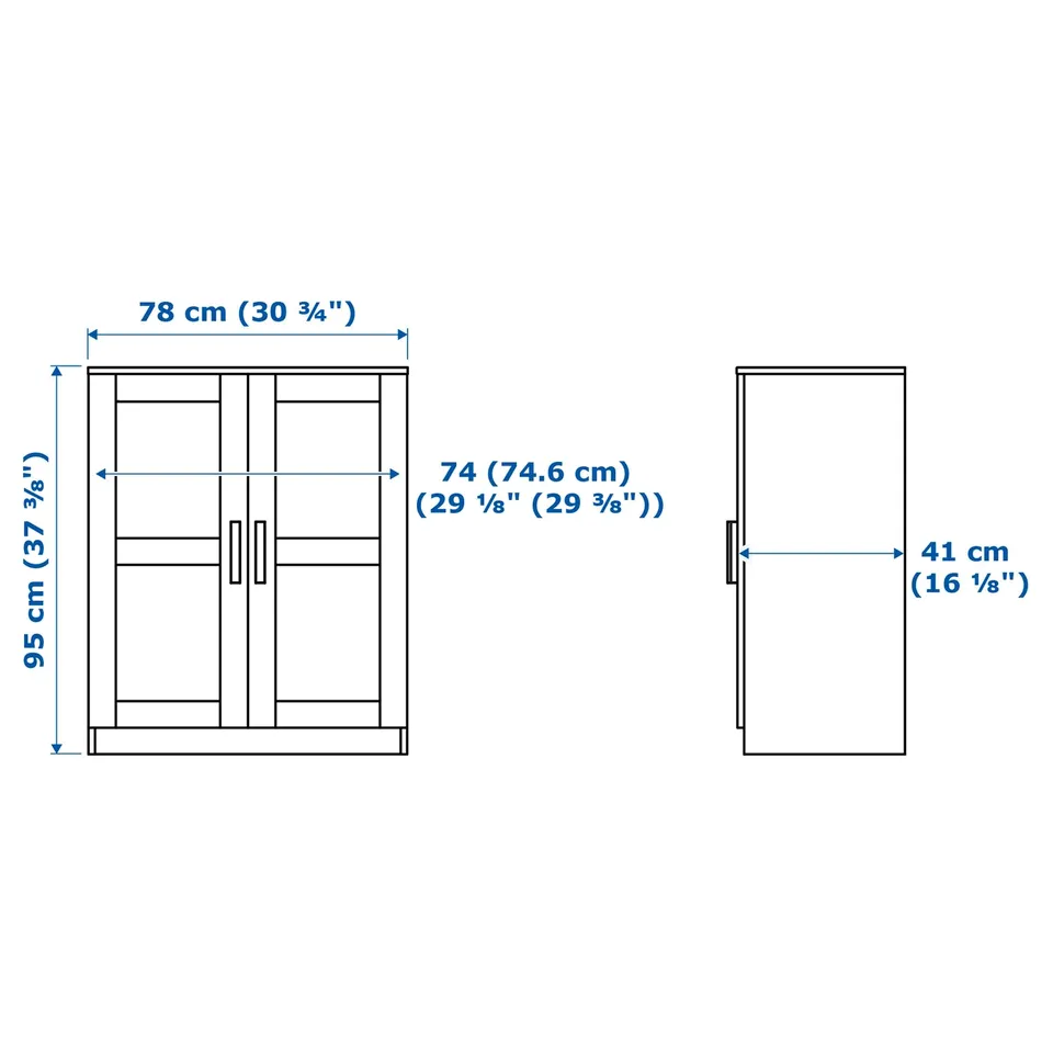 BRIMNES Cabinet with doors, black, 78x95 cm