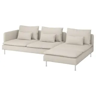 SÖDERHAMN 4-seat sofa with chaise longue, and open end Gunnared/beige, Width 285 x Depth 99 cm