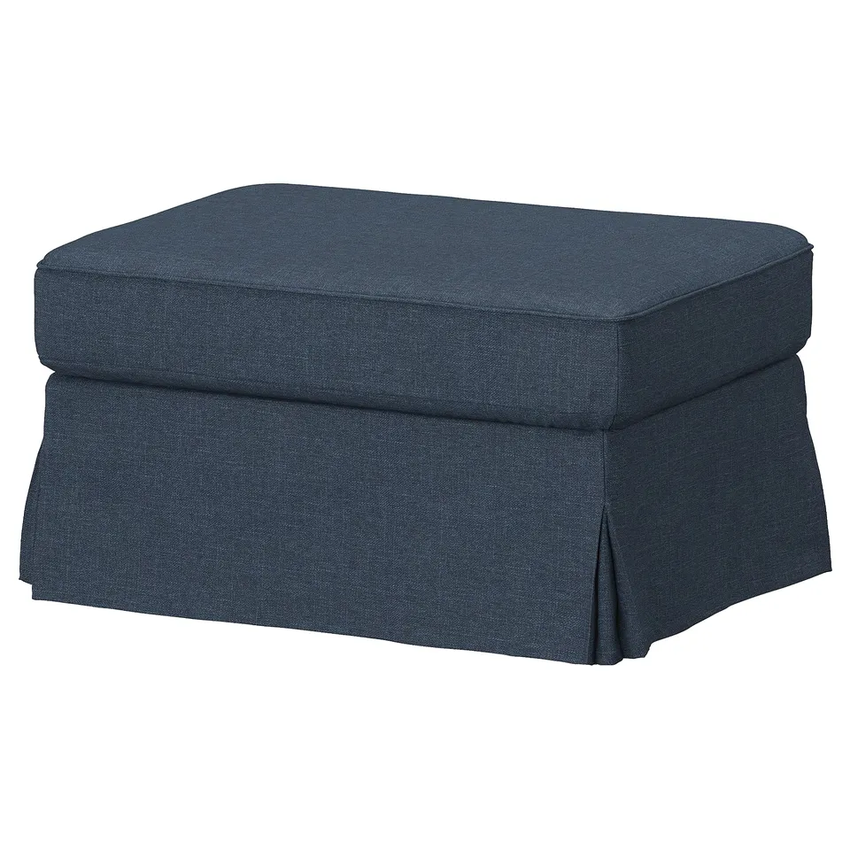 EKTORP Cover for footstool, Kilanda dark blue