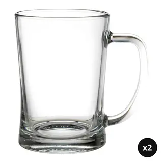 MJÖD set: beer tankard x2, clear glass, 60 cl