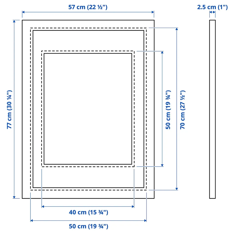 Illustration with measurements for the product: EDSBRUK.