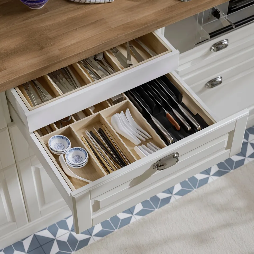 UPPDATERA Cutlery tray, light bamboo, 52x50 cm