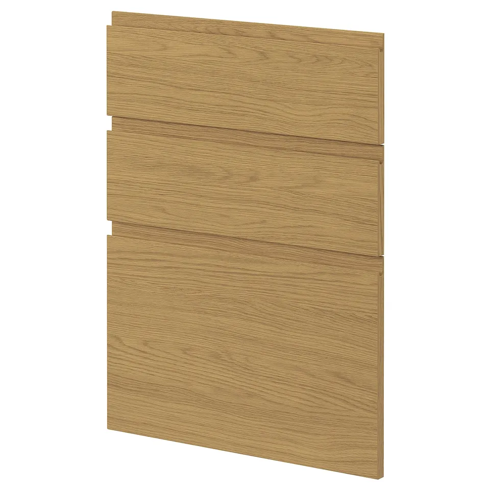 Oak-colored METOD cabinet panel, smooth wood texture, rectangular.