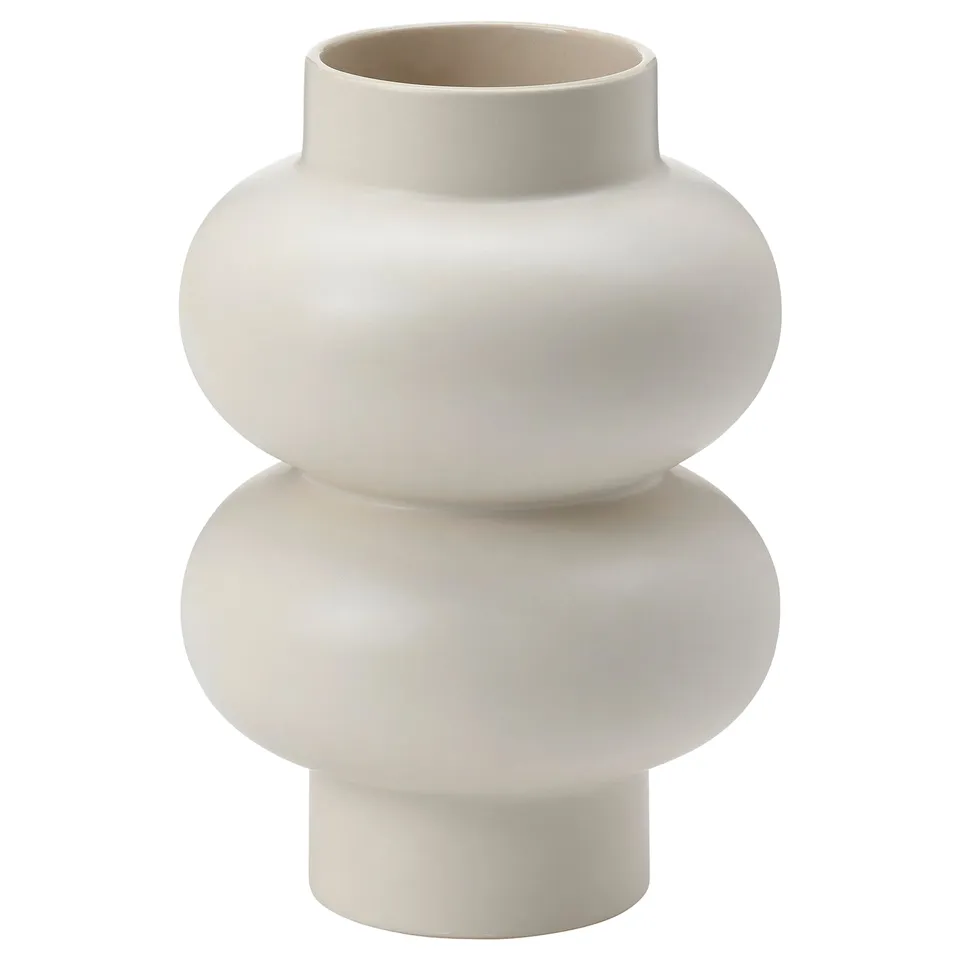 PÄRLHÄGG Vase, beige, 22 cm