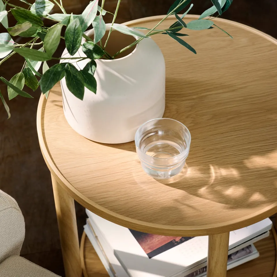 BLODBJÖRK Vase, beige, 16 cm