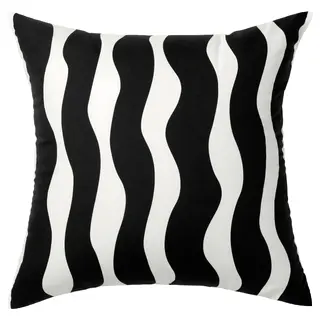 GLANSHÄGG cushion, black/white, Length 50 x Width 50 cm