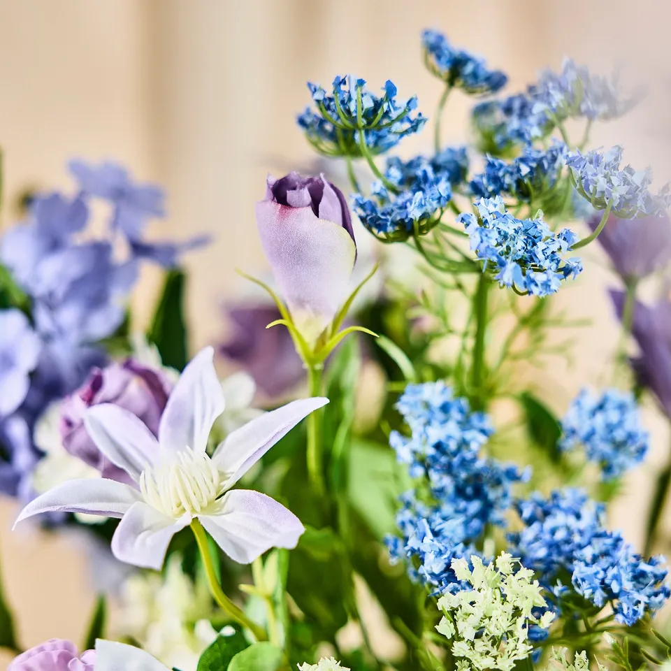 SMYCKA Artificial bouquet, in/outdoor/blue/lilac, 70 cm