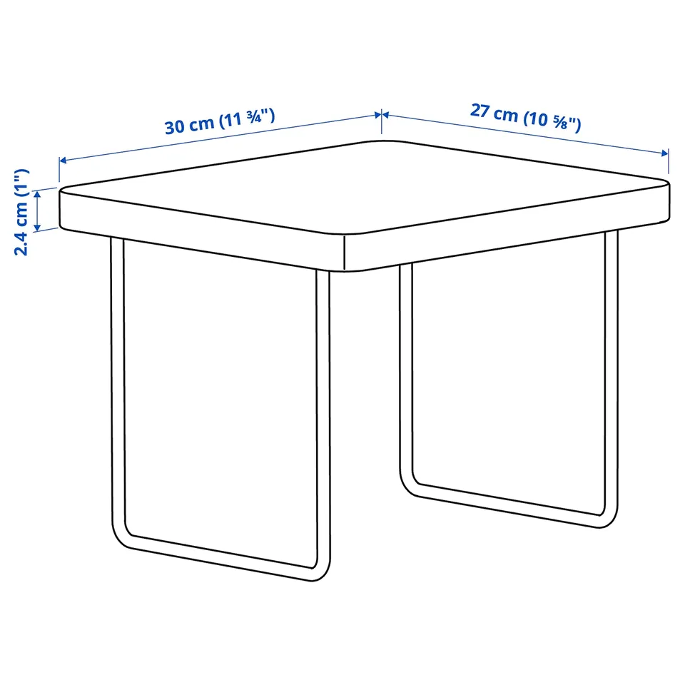 Illustration with measurements for the product: TRANERED.