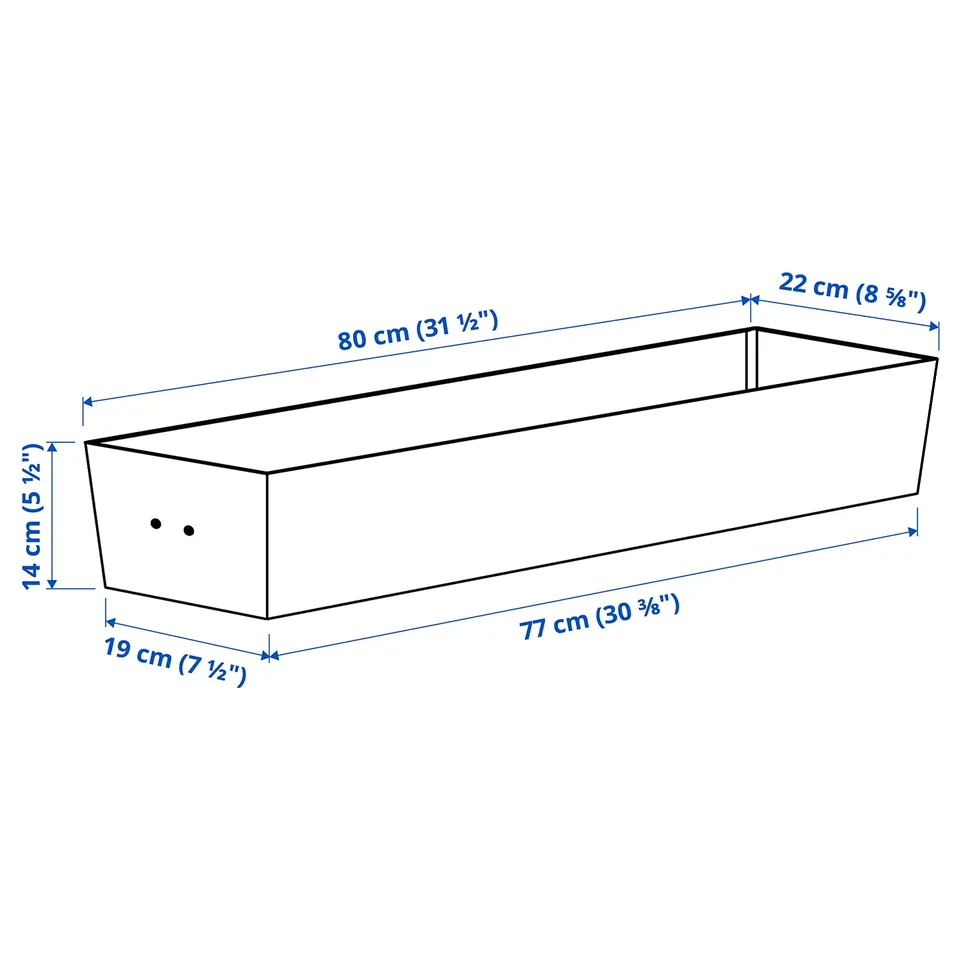 Illustration with measurements for the product: MITTZON.