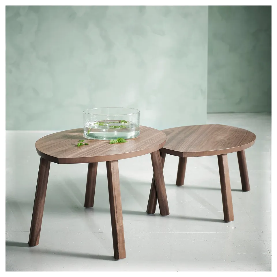 STOCKHOLM Nest of tables, set of 2, walnut veneer