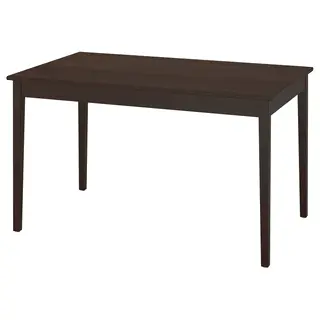 NÄSINGE table, dark brown stained/beech veneer, 130x80 cm