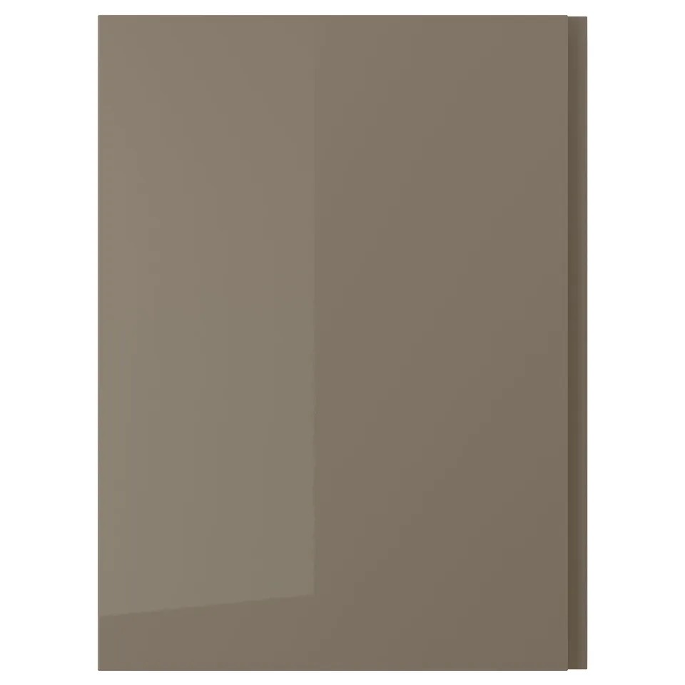 VOXTORP Door, high-gloss dark grey-brown/vertical handle, 60x80 cm