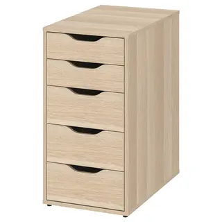 ALEX drawer unit, white stained/oak effect, 36x70 cm