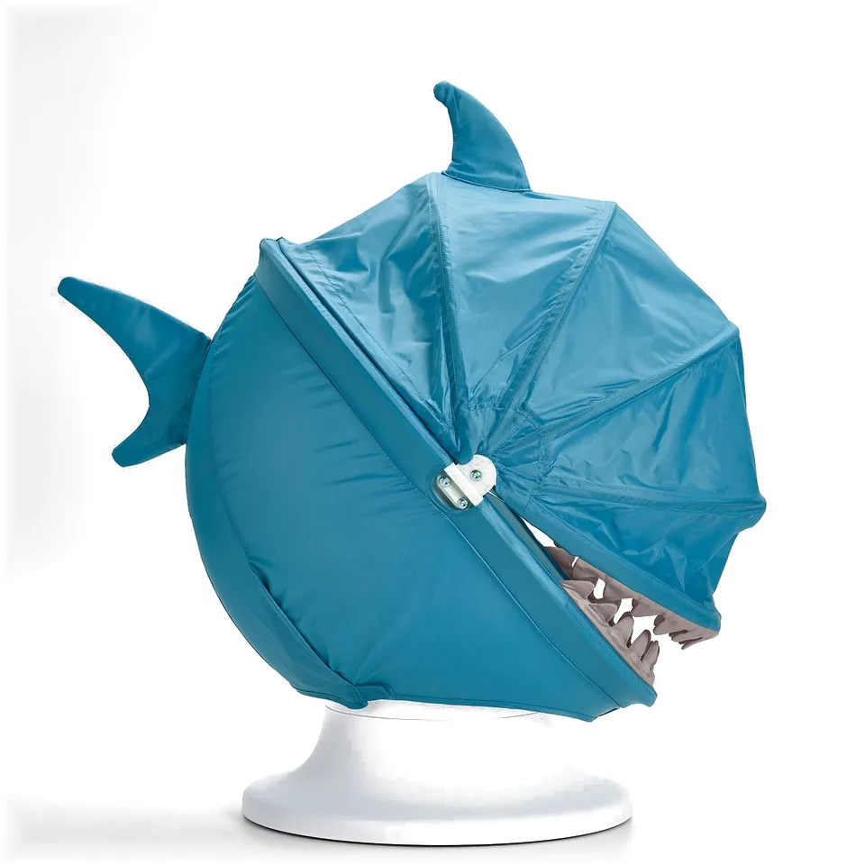 IKEA PS LÖMSK Slipcover f children's swiv armchr, blue/shark
