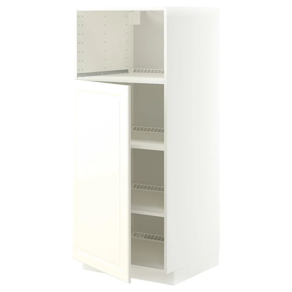 METOD High cabinet f built-in appliances, white/Bodbyn off-white, 60x60x140 cm