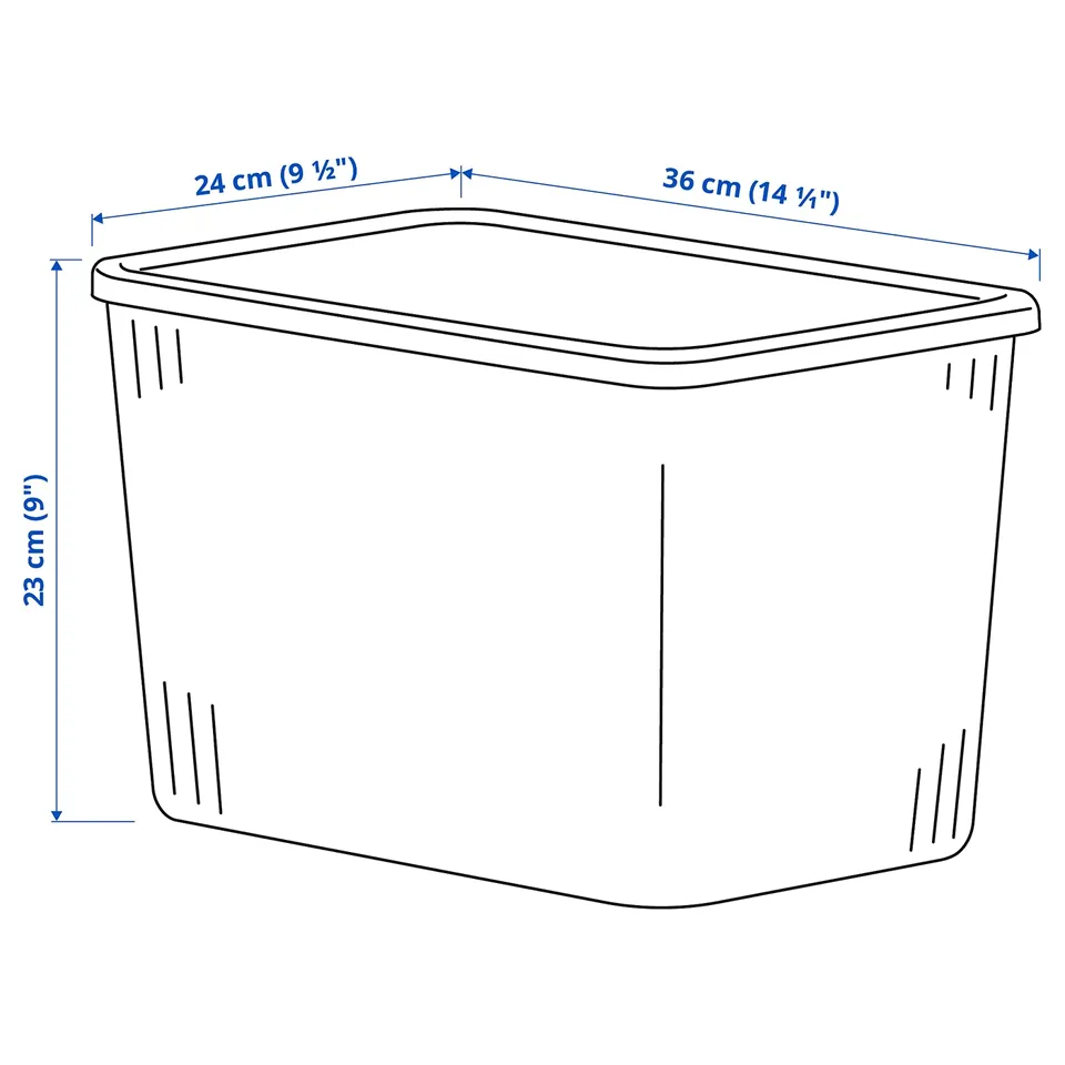 Illustration with measurements for the product: RYKTA.