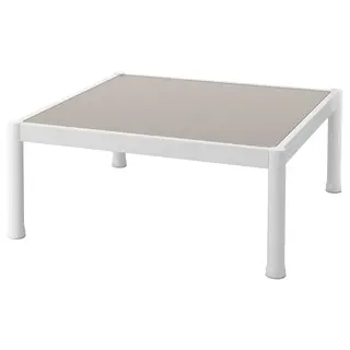 SEGERÖN coffee table, outdoor, white/beige, 73x73 cm